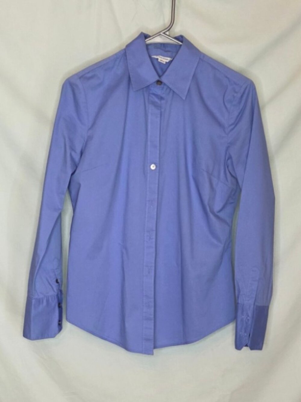 Fitted & Stretchy - Size Small Calvin Klein Button-up blouse, long sleeve - Blue